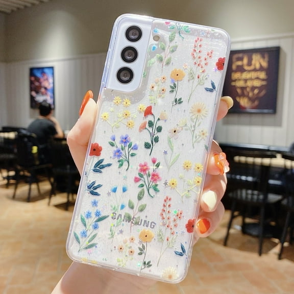For Samsung Galaxy S21 Ultra 5G Fresh Small Floral Epoxy TPU Phone Case