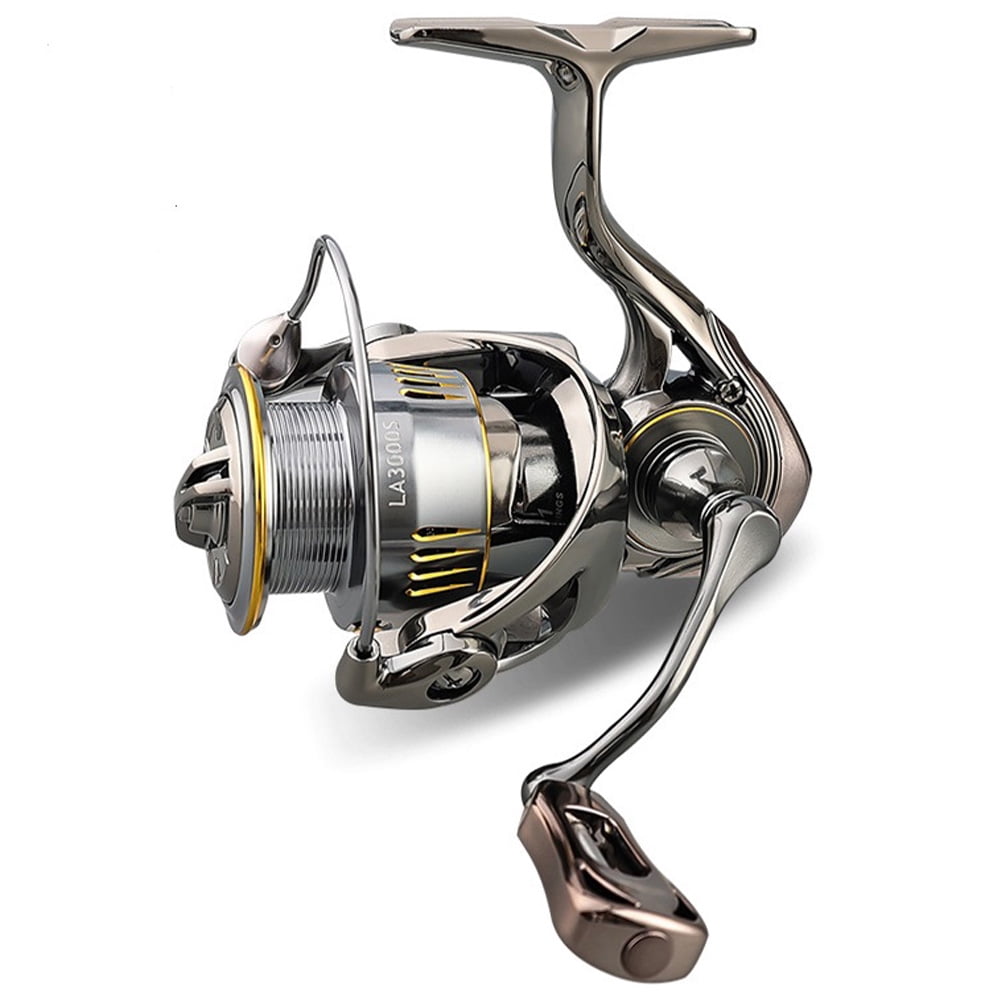 Joyzan 12BB Carrete Giratorio Pesca, Aleación Aluminio Spinning Ruedas Giratorios Agua Salada Dulce Carpa Pesca Ligero Suave Brazo Plegable Balancín Arrastre Trasero Ultraligero Giratoria Plantilla