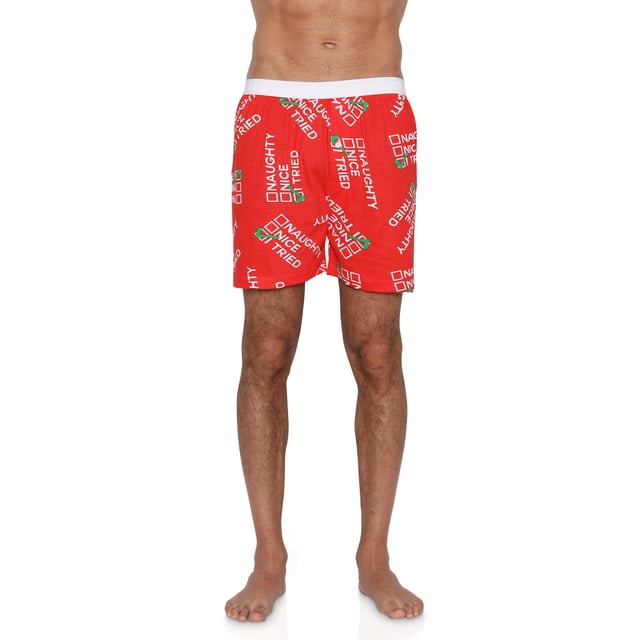 Fun Men's Boxers Print Cotton Underwear Xmas Santa