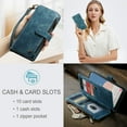 thumbnail image 3 of for Samsung Galaxy S25 Plus Case Wallet for Women Men, Samsung Galaxy S25 Plus Case, PU Leather Magnetic Flip Strap Wristlet Zipper Card Holder Wallet Business Phone Cover for Galaxy S25 Plus, Blue, 3 of 10