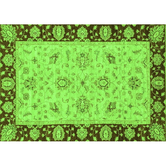 Ahgly Company Indoor Rectangle Abstract Green Modern Area Rugs, 7' x 10'