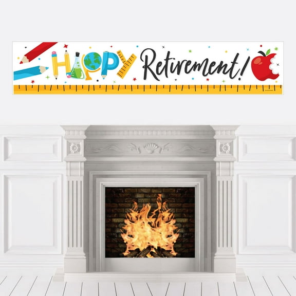 Big Dot of Happiness Teacher Retirement - Happy Retirement Party Decorations Party Banner