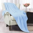 thumbnail image 3 of Exclusivo Mezcla Waffle Textured Extra Large Fleece Blanket, Super Soft and Warm Throw Blanket for Couch, Sofa and Bed (Light Blue, 50"x70")-Cozy, Fuzzy and Lightweight, 3 of 9