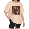 thumbnail image 2 of ADOREJOY Camiseta Oversize para Mujer 2XL Beige con Estampado Floral y Cuello Redondo, 2 of 9
