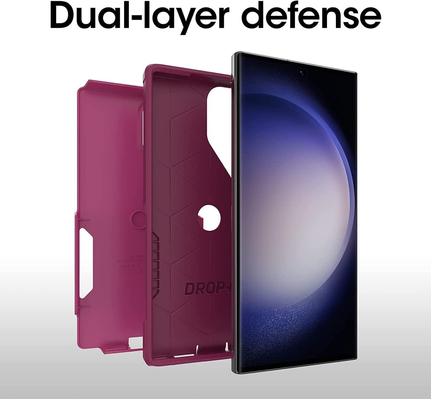OtterBox Galaxy S23 Ultra Slim & Tough Commuter Series Case Samsung, Into The Fuchsia Pink