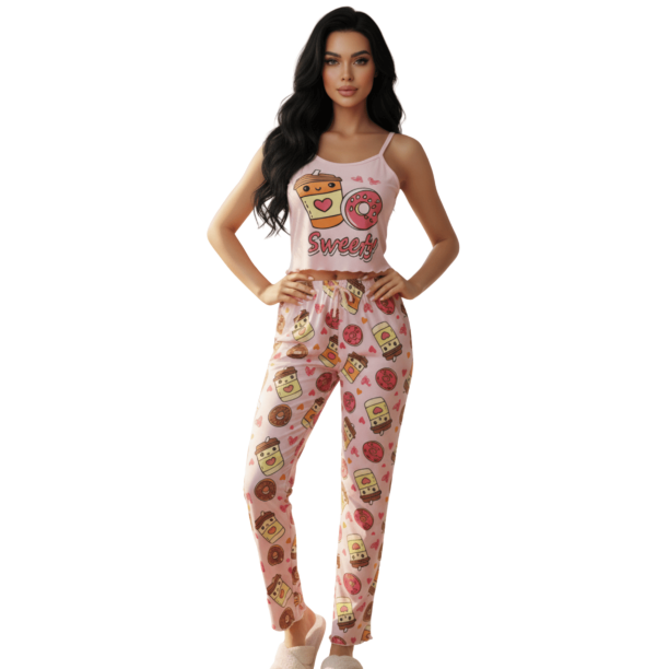 Conjunto Pijama Mujer Blusa Y Pantalón Dama Piyama Pyjama