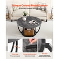 thumbnail image 6 of KFFKFF Round Coffee Table, Modern 2-Tier Wooden Center Table with Open Storage, Minimalist Design with Sturdy Metal Frame for Living Room or Office, Easy to Assemble, Grey, 6 of 9