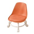 thumbnail image 3 of Taburete con ruedas bajo Taburete corto con respaldo Silla giratoria de 360  degree Taburete con ruedas pequeño Asiento de cuero PU resistente al desgaste Naranja Sunnimix  Asiento rodante bajo, 3 of 8