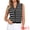Black, variant on DARING DIVA Women's V Neck Button Front Cropped Knitted Striped Sweater Vests L Black