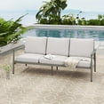 thumbnail image 5 of HAPPATIO Outdoor 3 Seatsofa, Aluminum Single Sofa, Rope Design Backrest, with Comfortable Cushions, All Weather Furniture, for Yard, Deck, Porch, 5 of 6