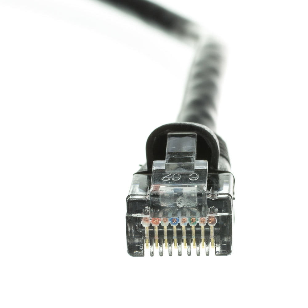 Cat5E Black Ethernet Patch Cable, Snagless - Molded Boot, 150 Foot