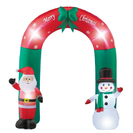Inflatable Welcome Arch With Lighted Snowman And Santa 6 Inflatable Welcome Arch With Lighted Snowman And Santa 6 Foot Outdoor Yard Decoration