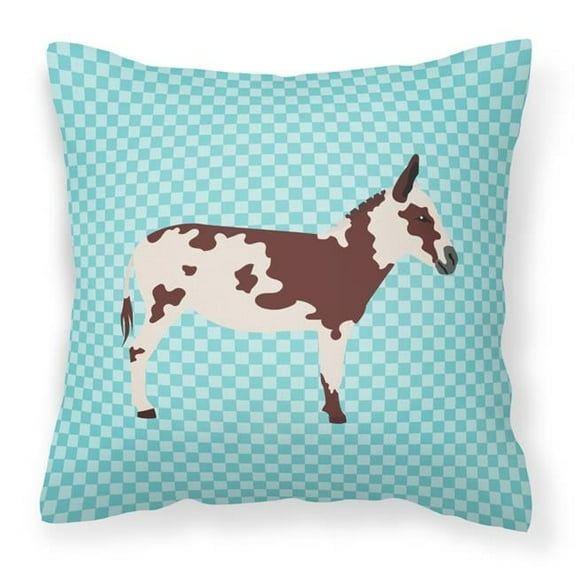 Carolines Treasures BB8025PW1818 American Spotted Donkey Blue Check Fabric Decorative Pillow, 18 x 18 in.