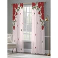 thumbnail image 4 of Red Roses Valentine's Day Sheer Curtains 84 Inch Length 2 Panels Set, Spring Floral Romantic Botanical Voile Window Treatment Curtains Sheers Drapes for Bedroom/Living Room/Kitchen 52"x84"x2, 4 of 7