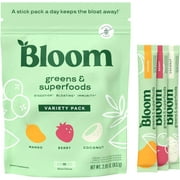 Bloom Nutrition Super Greens Powder Smoothie Mix, 15 Stick Packs - Probiotics for Digestive Health & Bloating Relief for Women, Digestive Enzymes with Organic Superfoods for Gut Health (Variety)