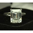 thumbnail image 2 of HeartsAndYou 3ct Emerald Cut Moissanite Classic Solitaire Engagement Ring for Women 18k White Gold over Silver, 2 of 9