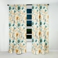 thumbnail image 2 of Designart "Serene Nomad Dreams II" Botanical Beige, Blue Curtain 1 Panel, 2 of 6