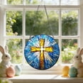 thumbnail image 6 of AZXY 2D Flat Easter Cross Ornament, 7.87" Acrylic Window Hanging Decor, Stained Glass Cross with Radiant Light for Easter Tree & Home Spring Party Supplies Indoor Outdoor, 6 of 9