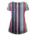 thumbnail image 4 of IROINNID Women's V-Neck Tunic Short Sleeve Patriotic Button-down Meat Covered Women Tops Independence Day, 4 of 5