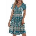 thumbnail image 1 of UVN Vestidos para Mujer con Escote en V Profundo, Manga Corta, Vestido Veraniego Midi para Fiesta con Bolsillo, 1 of 9