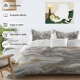 thumbnail image 5 of Marble Duvet Cover Set California King Size Abstract Fluid Art Grey Brown Marble Texture Modern Soft Lightweight Comforter Covers 4 Piece Bedding Set with 1 Duvet Cover 1 Bed Sheet & 2 Pillow Shams, 5 of 8