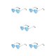 thumbnail image 3 of Qarigey Gafas de sol en forma de corazón y de múltiples colores para lentes de moda, marco de Metal dorado de PVC, marco plateado, azul cielo Type2 NO2, 3 of 6