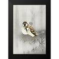 thumbnail image 2 of Koson, Ohara 13x18 Black Modern Framed Museum Art Print Titled - Two ring sparrows in the rain, 2 of 5