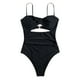 thumbnail image 1 of Gibobby Traje de Baño Sexy Bikini Traje de baño de mujer Traje de baño de malla de cuello Traje de baño Monokini fruncido Top de traje de baño Top(Negro,G), 1 of 5