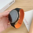 thumbnail image 2 of Compatible with Samsung Galaxy Watch 4 classic 46mm, Magnetic Silicone Watch Band Sport Replacement Strap Rugged No Gap for Samsung Galaxy Watch 4 classic 46mm,Blackorange, 2 of 12