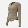 thumbnail image 3 of APEXFWDT Seamless Workout Shirts for Women Long Sleeve Slim Fit Yoga Tops Sports Running Shirt Breathable Athletic Top M,Khaki, 3 of 4