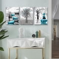 thumbnail image 3 of Wall Decor For Living Room Canvas Wall Art For Bedroom Office Decoration Black And White Wall Paintings Inspirational Abstract Blue Pictures Prints Artwork Home Decor 3 Piece 12x16 In, 3 of 6