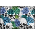 thumbnail image 4 of SKYSONIC 72x48in Skull Head Halloween Area Rug, Succulent Plants Non-Slip Floor Carpet for Indoor Living Dining Room and Bedroom Area, 4 of 7