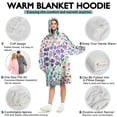 thumbnail image 5 of Wearable Oversized Blanket,Pioneer Flower Floral Print Pattern Wearable Blanket Hoodie for Adults,Cozy Hooded Blankets with Super Pockets,Super Warm Fuzzy Pullover for Women & Men, 5 of 6