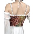 thumbnail image 4 of Gureui Women Vintage Bustier Corset Flower Embroidery Pattern Sexy Lace Up Camisole Drawstring Tight Vest Suspender Bandage Tank Tops, 4 of 5