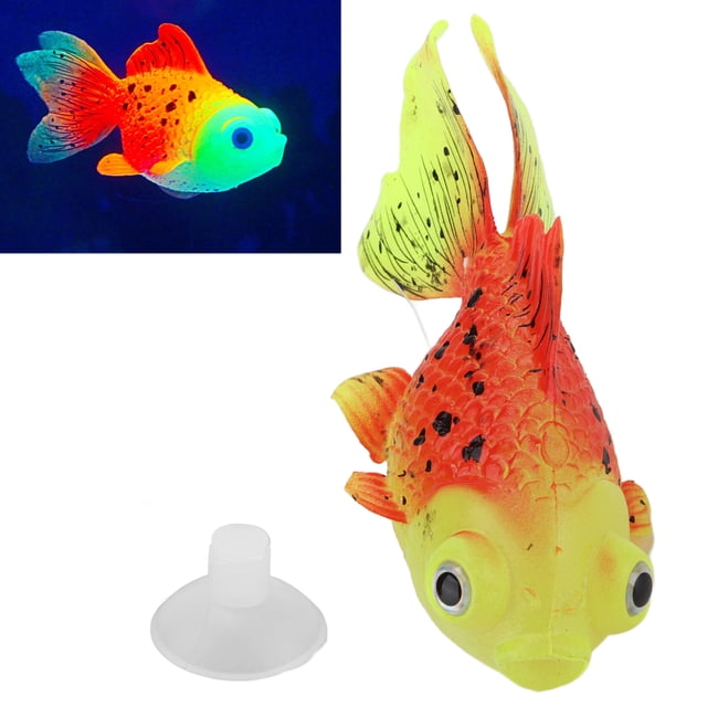 Fish Decoration, Aquarium Glowing Effect Silicone Simulation Gold Fish Fish Landscape Luminous Artificial Fish Ornament