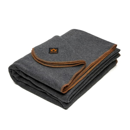 Arcturus Military Wool Blanket - 4.5 lbs  Warm  Thick  Washable  Large 64  x 88  - Great for Camping  Outdoors  Sporting Events  and Survival Kits (Military Gray)