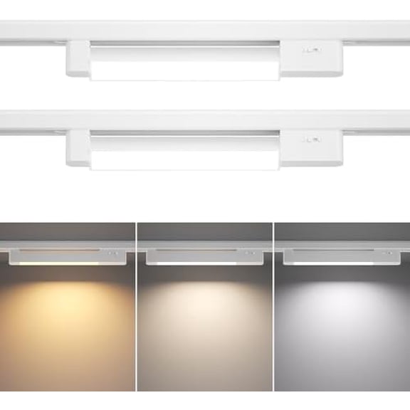 3 Linear H Track Lighting Heads H Type Track Light Heads Dimmable LED Track Lighting Fixtures Ceiling Spotlight, H Style Track Heads for H Track Lighting Rails - White CRI90 15W 2 Pack