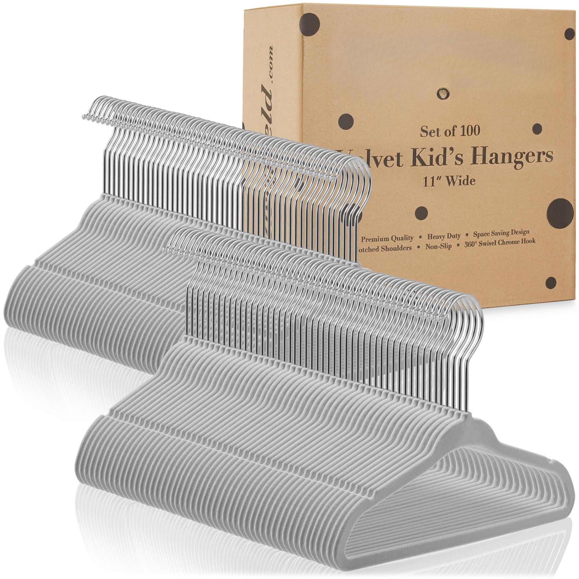 100 Hangers - 11" Size For & Clothes Gray