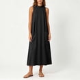 thumbnail image 5 of ClodeEU Women's Mock Neck Sleeveless Dress with Pockets,Elegant Casual Loose Fit Summer Midi Dress Black,Women's Plus L, 5 of 7
