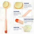 thumbnail image 3 of Unique Bargains Back Scrubber Double-sided Long Handle Bath Brush Handle Brush for Bath Shower 14.17"x3.54"x2.56" Orange, 3 of 7