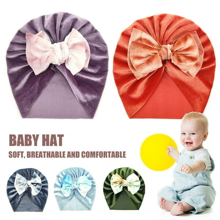 

Waroomhouse Super Soft Baby Hat Decorative Fabric Comfortable Touch Bow Knot Infant Cap for Home