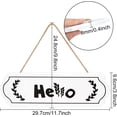 thumbnail image 2 of Hello Sign for Front Door Wooden Plaque Sign Plank Rustic Wall Art Hanging Decorations for Entryway Home Housewarming Living Room Outdoor Porch Yard Patio 11.7 x 3.8inch White DIY, 2 of 7