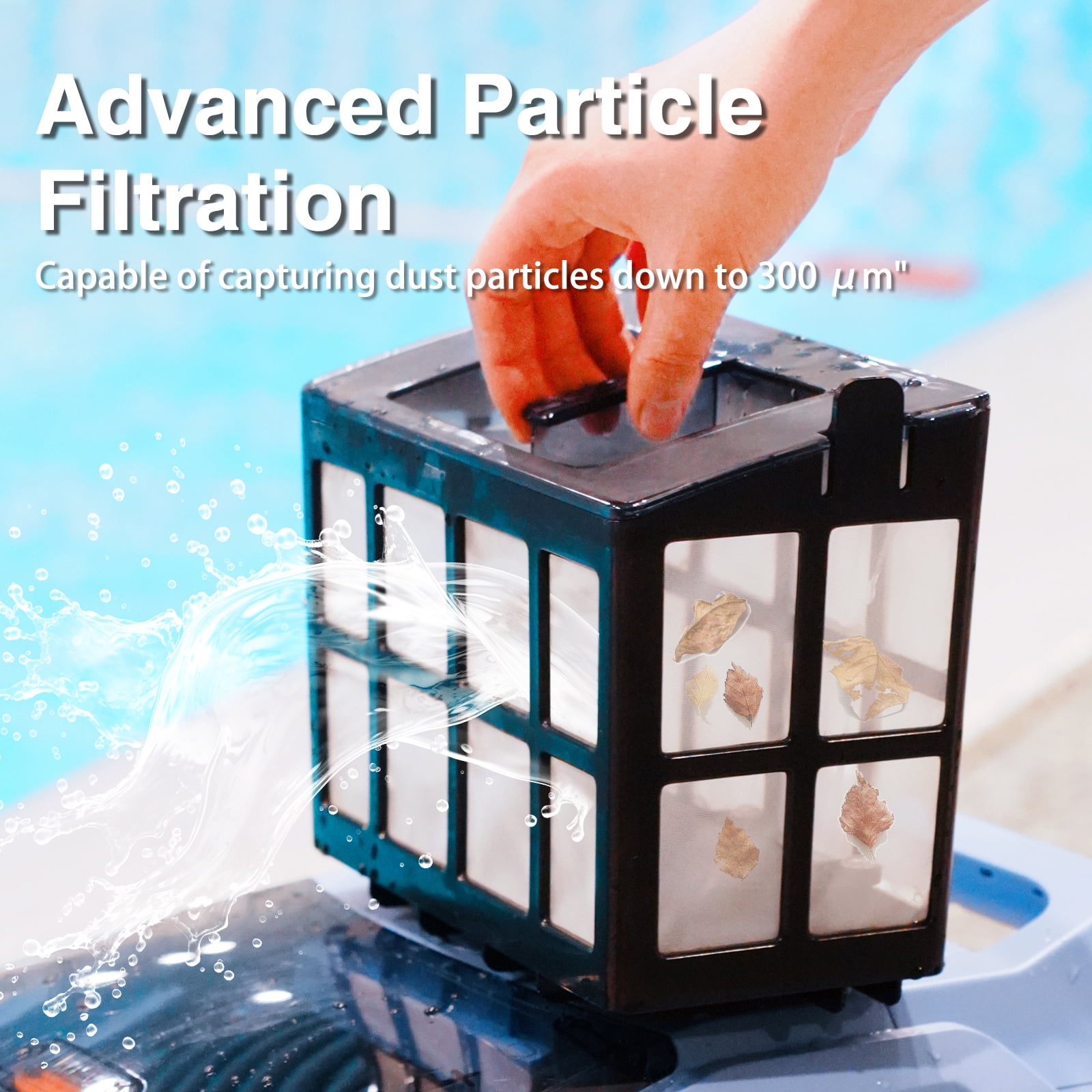 Seauto Robotic Pool Cleaner 180mins Runtime Cordless Pool Vaccum with Wall Climbing Function