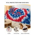 thumbnail image 4 of Blue Red Tie-dye Couch Cover, Vintage American Stars Abstract Art Sofa Cover Blanket for Loveseat Couches, Sectional Sofa Slipcover Furniture Protector for Living Room Bedroom 71''x118'', 4 of 9