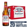 thumbnail image 3 of Budweiser American Lager Beer 20 Pack 12 fl oz Glass Bottles 5% ABV, 3 of 8