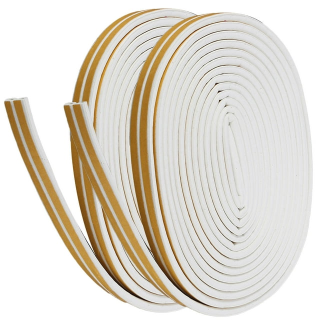 SHOWERORO 2 Pack of 10 Meters Soundproofing Strip Seal Strip White Crack Sealing for Weatherproofing