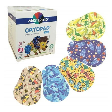 Ortopad Bamboo Kids Adhesive Eye Patches for Boys, Junior Size, 50/box