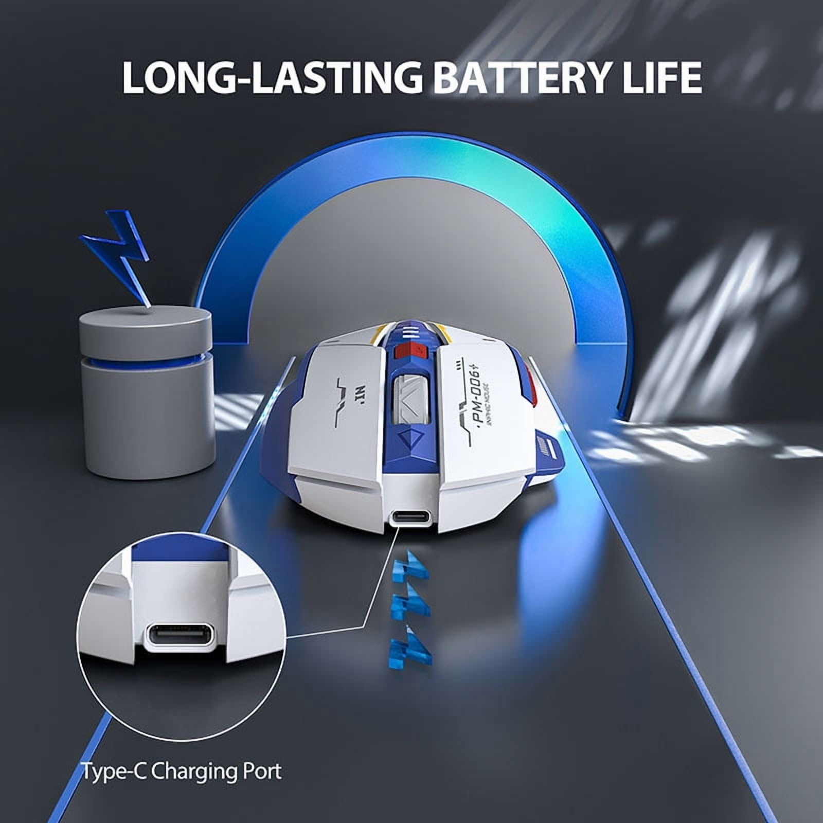 INPHIC F9 Wireless Mouse Rechargeable Silent Office Mouse Power Display Computer Notebook 2.4G Universal Portable Mecha Version