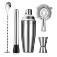 thumbnail image 1 of 5-Piece Cocktail Shaker Set Shaker Strainer Jigger T-Mixing Spoon Muddler Bartender Kit Stainless Steel Bar Set, 1 of 7