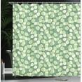 thumbnail image 4 of Ambesonne Leaves Shower Curtain, Abstract Circular Motifs, 69"Wx70"L, Laurel Green Pale Green, 4 of 5